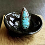 OOAK Oxidized Sterling Silver & Turquoise Teardrop Ring Ring K Kay Designs