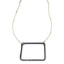 Oxidized Sterling Silver & 14K Gold-Filled Rectangle Statement Necklace - K Kay Designs