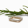 Oxidized Sterling Silver Stackable Beaded Square Ring - K Kay Designs
