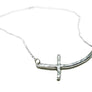 Sterling Silver Sideways Cross Necklace - K Kay Designs