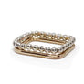 Sterling Silver Stackable Beaded Square Ring - K Kay Designs