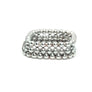 Sterling Silver Stackable Beaded Square Ring - K Kay Designs