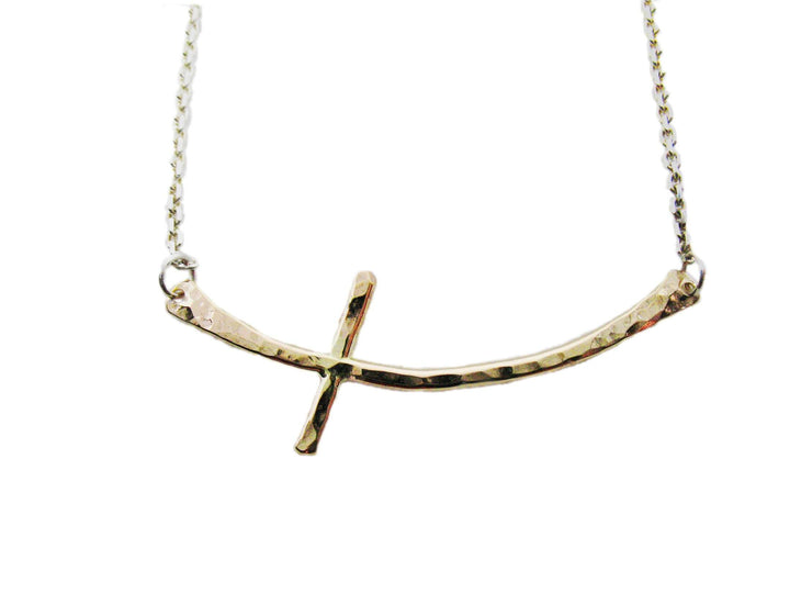 14K Gold-Filled Sideways Cross Necklace - K Kay Designs