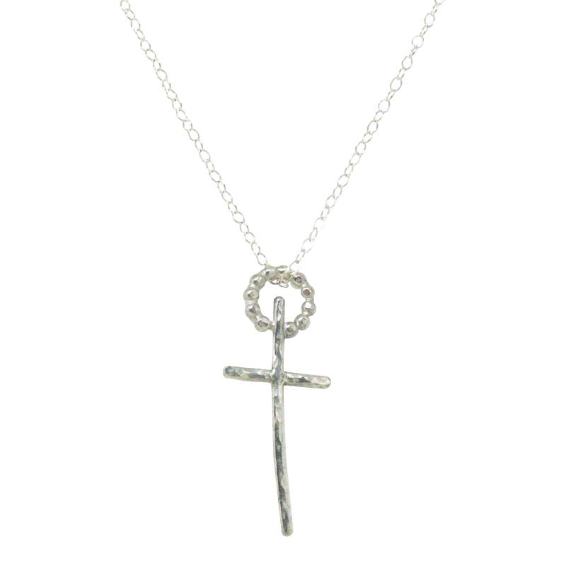Sterling Silver Skinny mini Cross Necklace - K Kay Designs