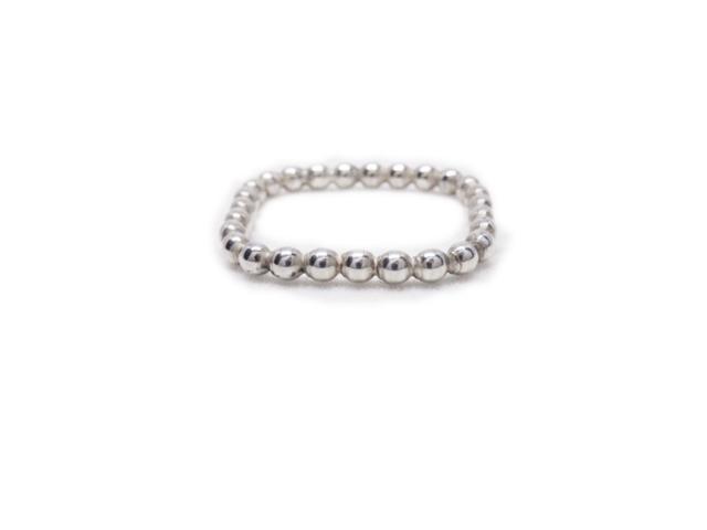 Sterling Silver Stackable Beaded Square Ring - K Kay Designs